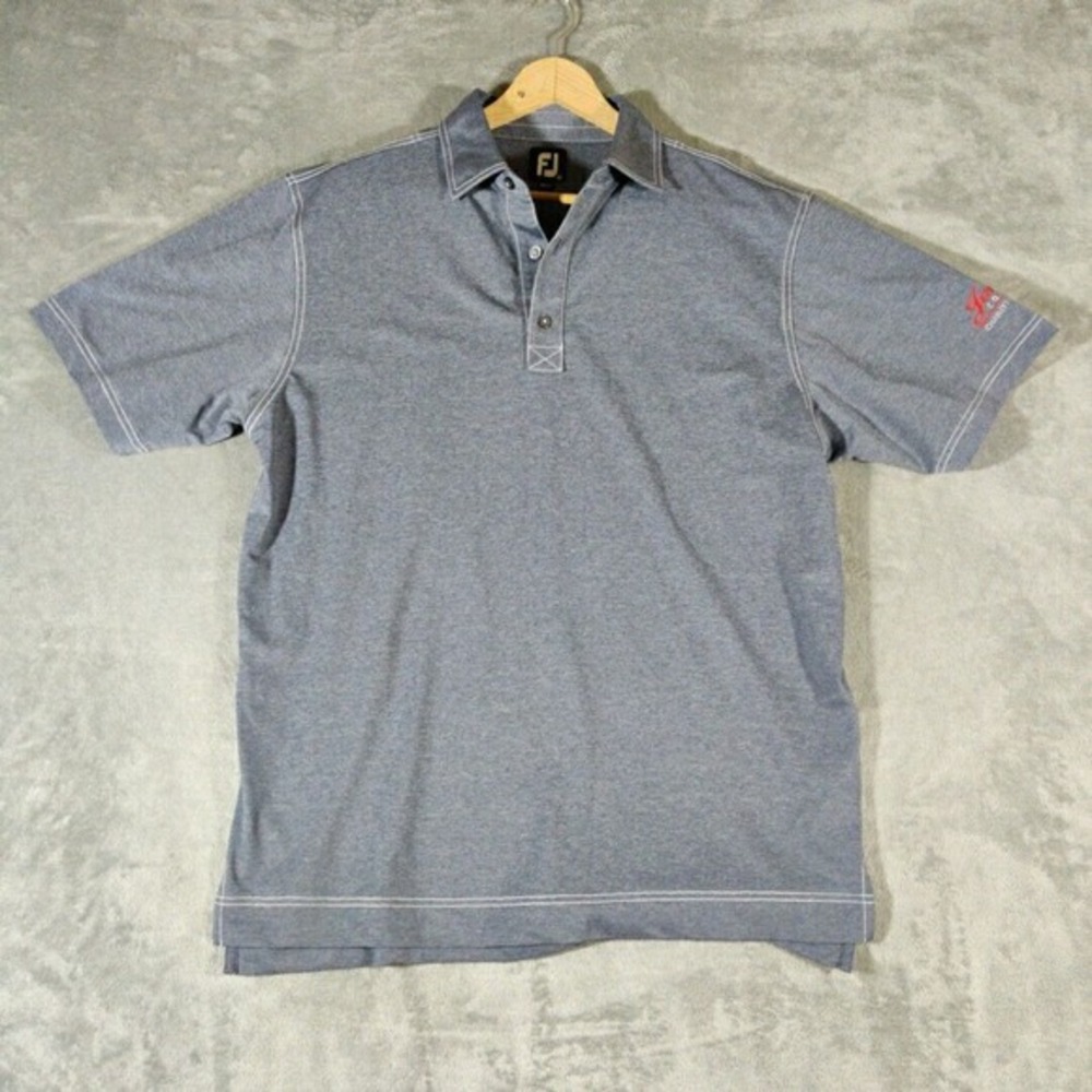 FootJoy Shirt Mens Medium Gray Polo Performance Golf Logo‎ On Sleeve Active Wear